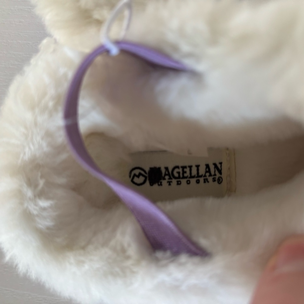 Magellan Outdoors Sparkly Lavender Kids hard sole Slippers - Picture 3 of 10